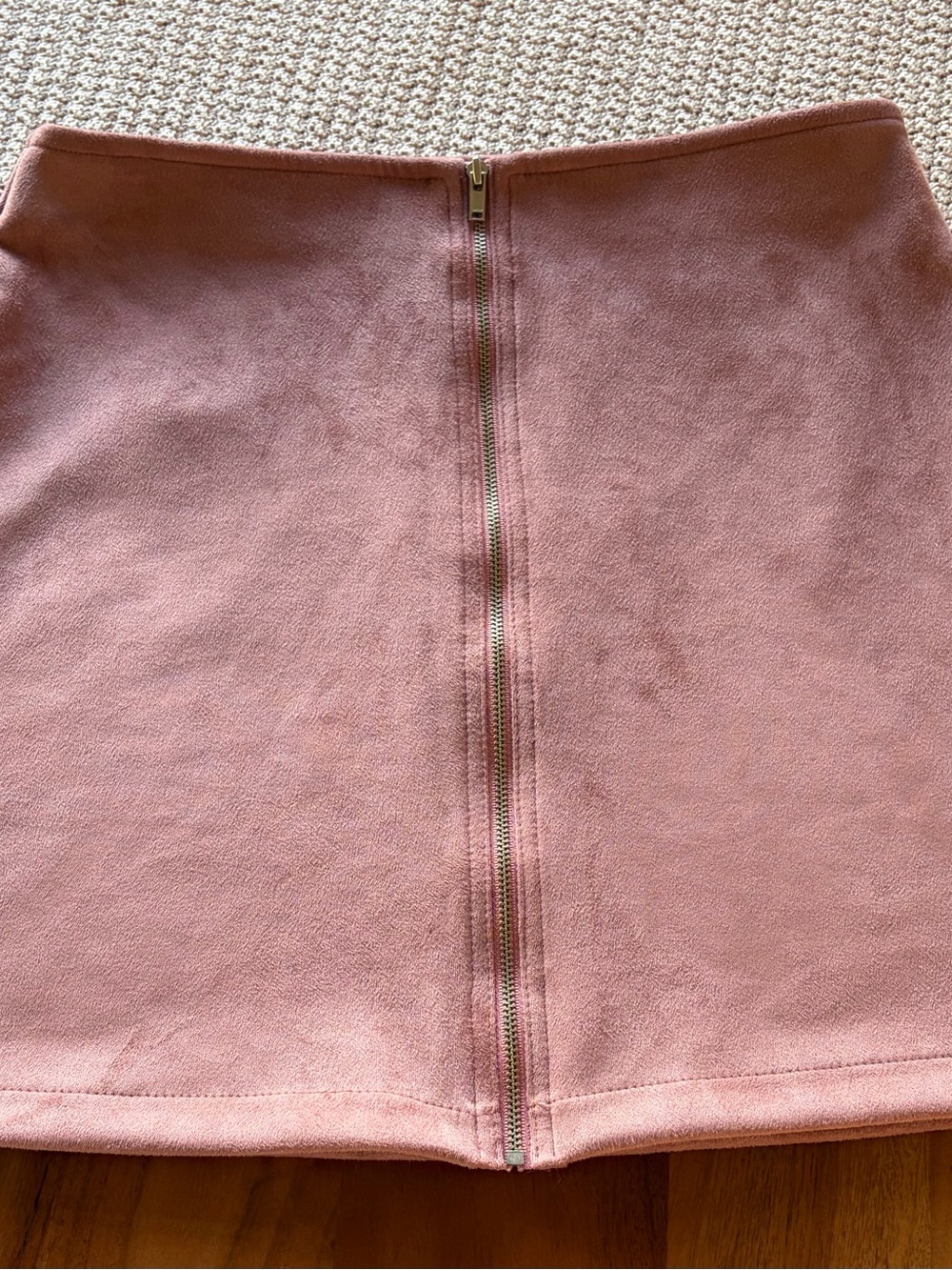 Lulu's Dusty Rose Front-Zip A-Line Mini Skirt